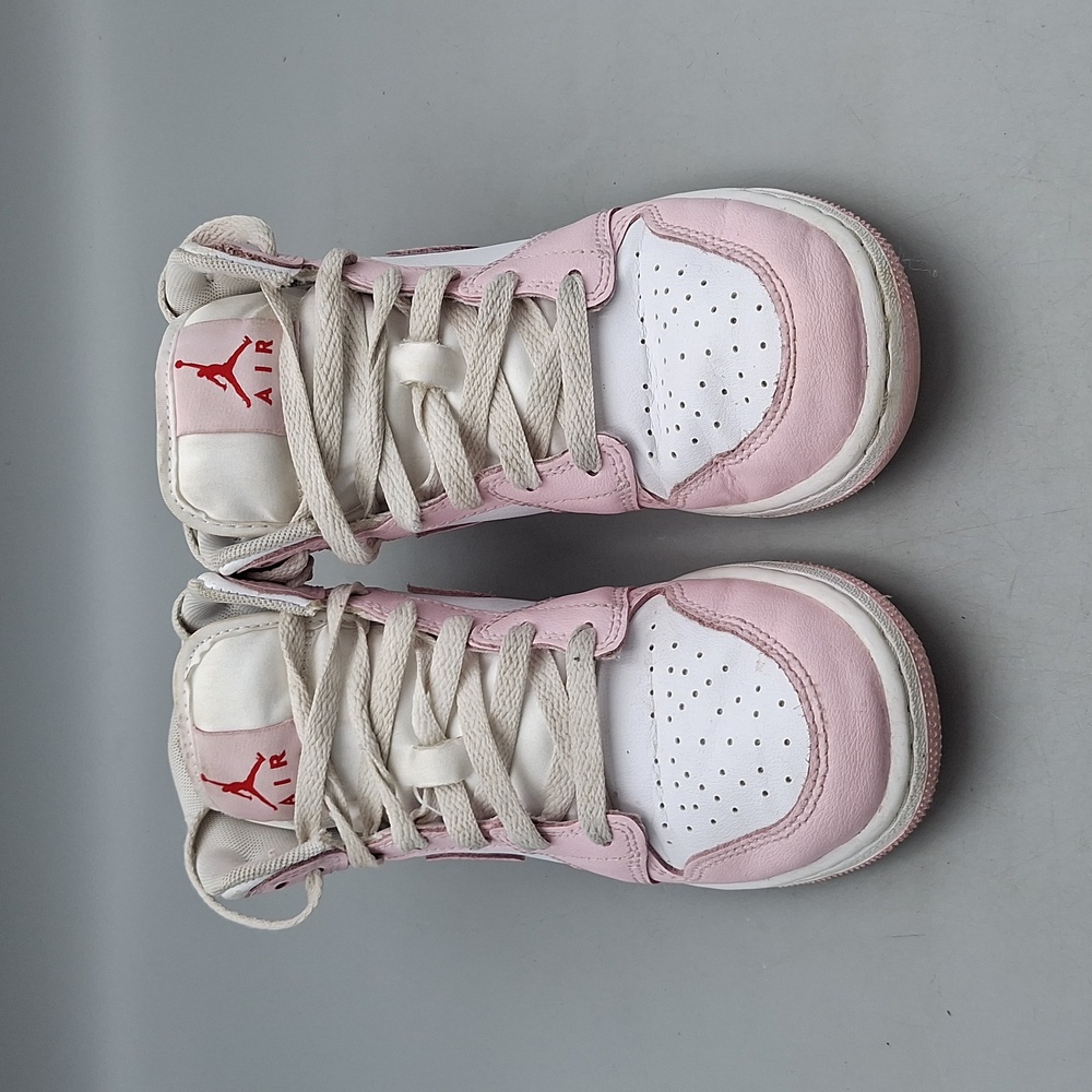 Jordan 1 Mid (GS) Big Kids' Shoes Pink Foam/White-Fire Red DQ8423-608 YOUTH Sz 4 - Picture 7 of 10